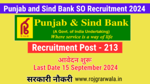 Punjab and Sind Bank SO Recruitment 2024 