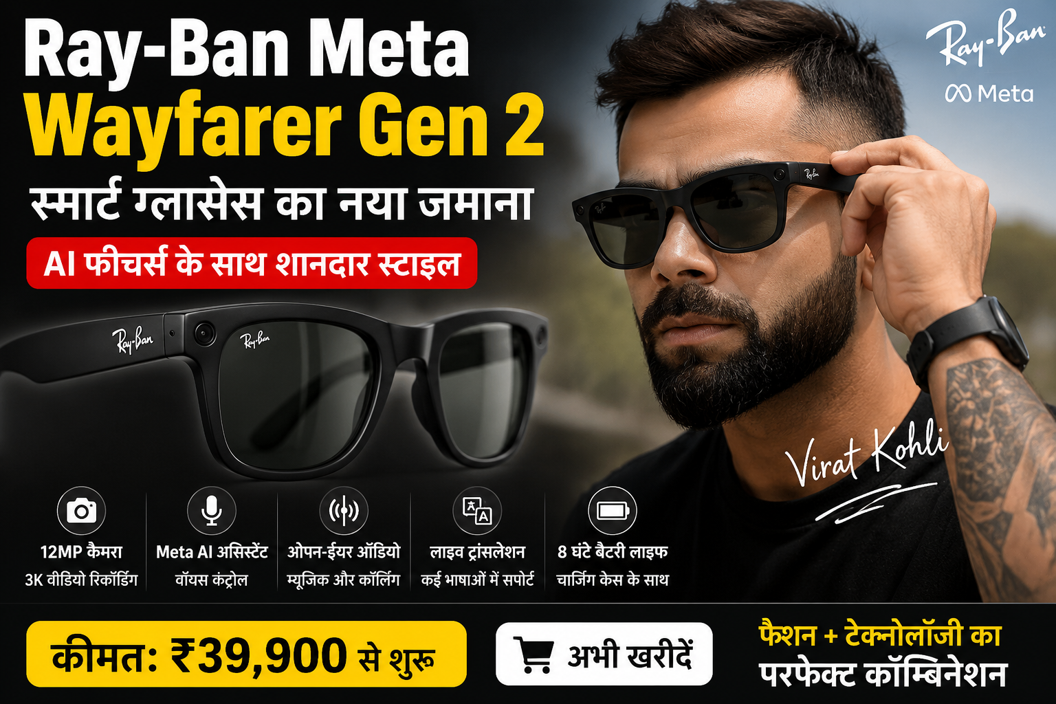 Ray-Ban Meta Smart Glasses Review in Hindi – क्या ये Future की Technology है?